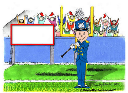 Marching Band, Clarinet (blue uniform), Male - Friendly Folks Personalized Snow Globe