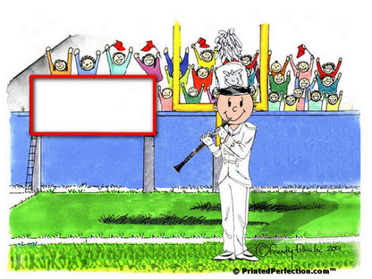 Marching Band, Clarinet (white uniform), Male - Friendly Folks Personalized Snow Globe