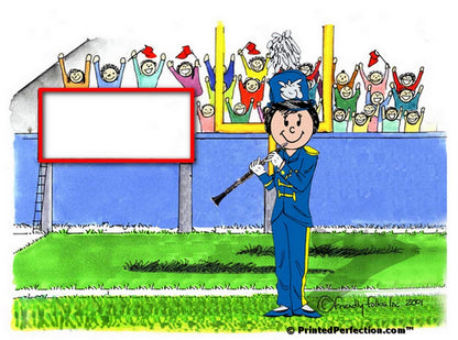 Marching Band, Clarinet (blue uniform), Female - Friendly Folks Personalized Snow Globe