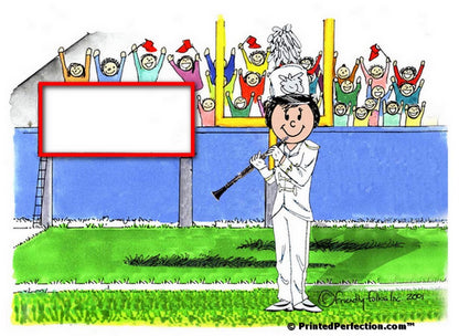 Marching Band, Clarinet (white uniform), Female - Friendly Folks Personalized Snow Globe