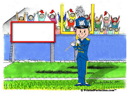 Marching Band, Flute (blue uniform), Male - Friendly Folks Personalized Snow Globe