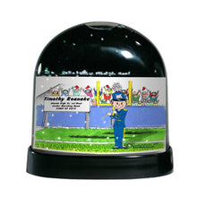 Marching Band, Flute (blue uniform), Male - Friendly Folks Personalized Snow Globe