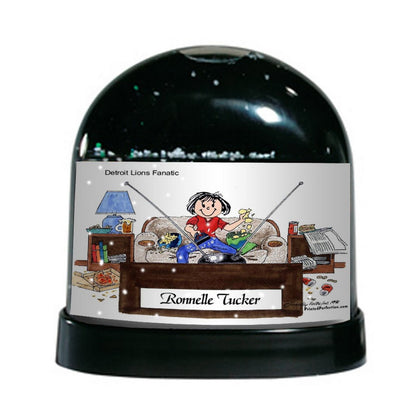 Couch Potato, Movie Buff, Female - Friendly Folks Personalized Snow Globe