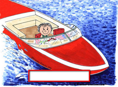 Boating - Speed Boat, Female - Friendly Folks Personalized Snow Globe