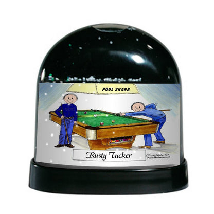 Pool Player, Billiards, Two Males - Friendly Folks Personalized Snow Globe