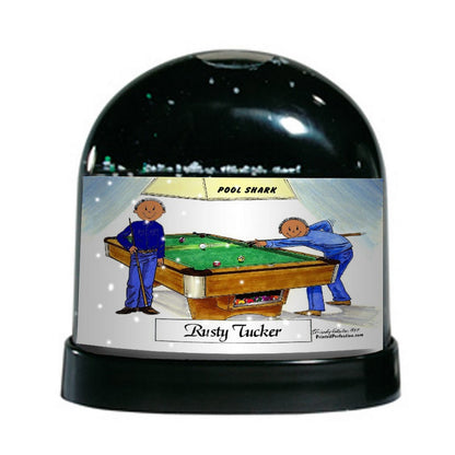 Pool Player, Billiards, Two Males - Friendly Folks Personalized Snow Globe