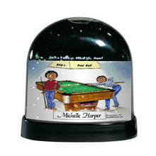 Pool Player, Billiards, Two Females - Friendly Folks Personalized Snow Globe
