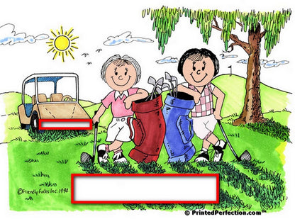 Golf Friends, 2 Females - Friendly Folks Personalized Snow Globe