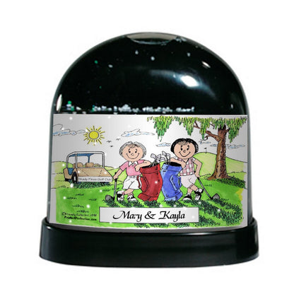 Golf Friends, 2 Females - Friendly Folks Personalized Snow Globe