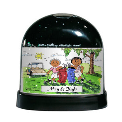 Golf Friends, 2 Females - Friendly Folks Personalized Snow Globe