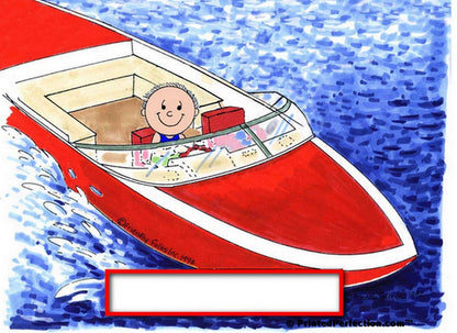 Boating - Speed Boat, Male - Friendly Folks Personalized Snow Globe