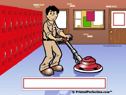 Janitor, Custodian Cartoon - NTT Personalized Snow Globe