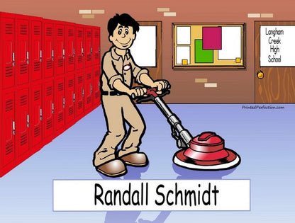 Janitor, Custodian Cartoon - NTT Personalized Snow Globe
