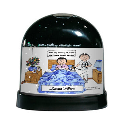 Nurse, Female with Adult Female Patient - Friendly Folks Personalized Snow Globe