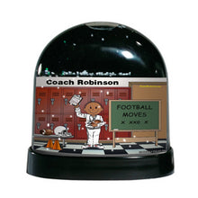 Coach, Football (white uniform), Male - Friendly Folks Personalized Snow Globe