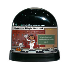 Coach, Football (white uniform), Female - Friendly Folks Personalized Snow Globe