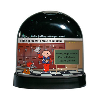 Coach, Football (standard uniform), Male - Friendly Folks Personalized Snow Globe