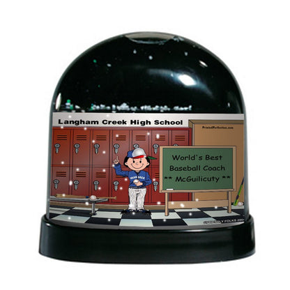 Coach - Baseball, Female - Friendly Folks Personalized Snow Globe