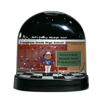 Coach - Baseball, Female - Friendly Folks Personalized Snow Globe