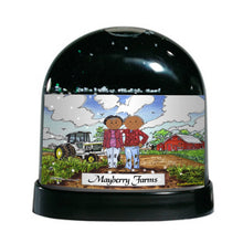 Farmer, Rancher Couple, (white tractor) - Friendly Folks - Snow Globe Gift