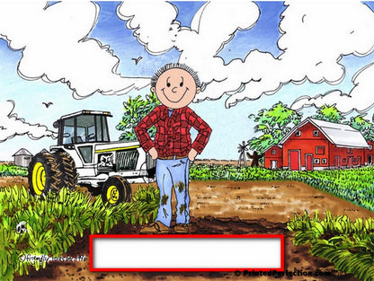 Farmer - White Tractor, Male - Friendly Folks Personalized Snow Globe