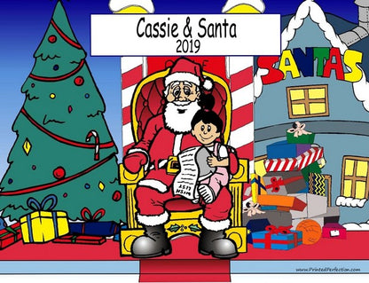 Santa Visit with Girl - NTT Personalized Snow Globe