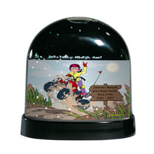ATV - Four Wheeler Rider, Female - Friendly Folks Personalized Snow Globe