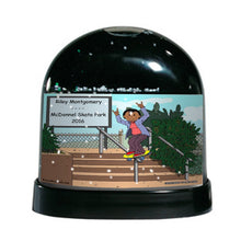 Skateboarding, Skateboarder, Female - Friendly Folks Personalized Snow Globe