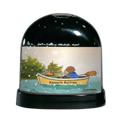 Rowboat, Male - Friendly Folks Personalized Snow Globe