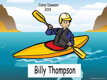 Kayaking, Male - NTT Personalized Snow Globe