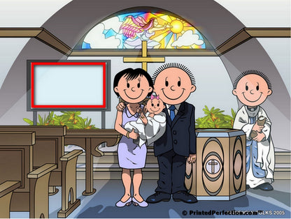 Baptism, Couple with Baby Girl - Friendly Folks Personalized Snow Globe
