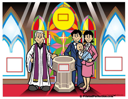 Baptism, Couple with Baby Boy - NTT Personalized Snow Globe Gift