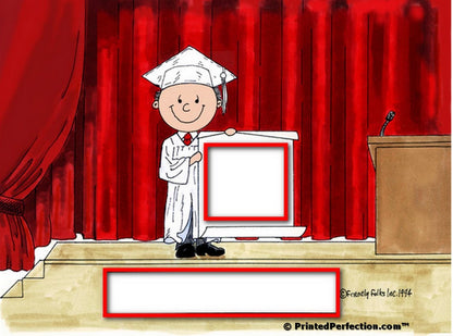 Graduation (white gown), Male - Friendly Folks - Snow Globe Gift
