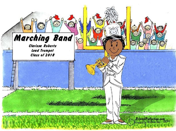 Trumpet - Marching Band - White Uniform, Female - Friendly Folks image 1