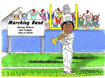 Trumpet - Marching Band - White Uniform, Female - Friendly Folks image 1