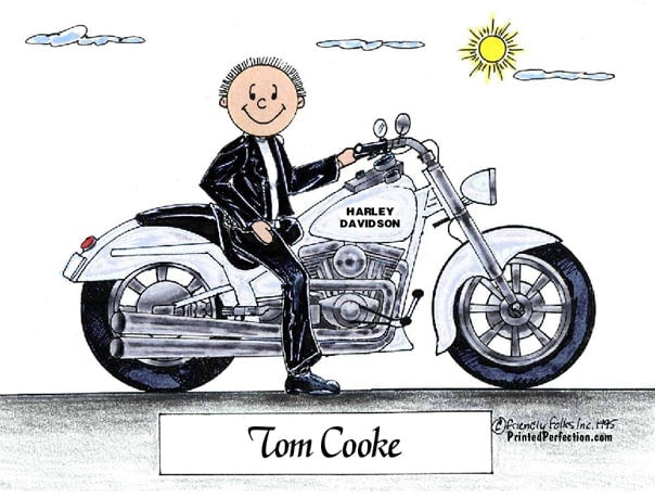 Motorcycle Lover - White Bike, Male - Friendly Folks image 0