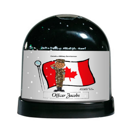 Canadian Military Soldier, Male - Friendly Folks Personalized Snow Globe