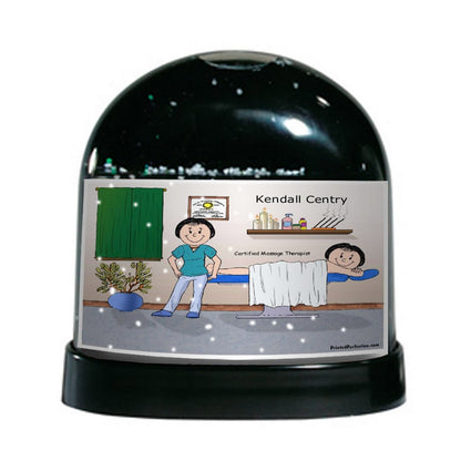 Massage Therapist, Female w/Female Patient - Friendly Folks Personalized Snow Globe