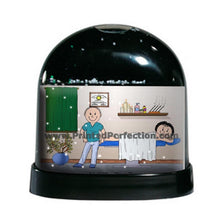 Massage Therapist, Male with Female Patient - Friendly Folks Personalized Snow Globe