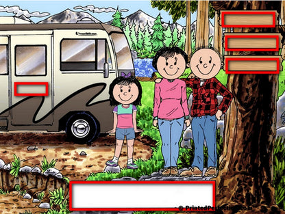 RV Lovers, Motorhome, Couple with 1 Boy - Friendly Folks Personalized Snow Globe