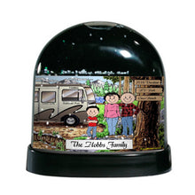 RV Lovers, Motorhome, Couple with 1 Boy - Friendly Folks Personalized Snow Globe