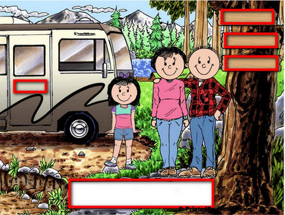 RV Lovers, Motorhome, Couple with 1 Girl - Friendly Folks Personalized Snow Globe