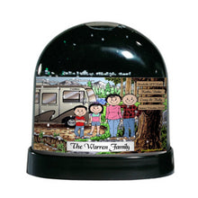RV Lovers, Motorhome, Couple with 1 Boy & 1 Girl - Friendly Folks Personalized Snow Globe