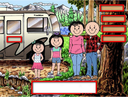 RV Lovers, Motorhome, Couple with 2 Girls - Friendly Folks Personalized Snow Globe
