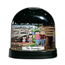 RV Lovers, Motorhome, Couple with 2 Girls - Friendly Folks Personalized Snow Globe