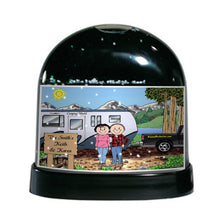 RV Lovers, Bumper Pull, Couple - Friendly Folks Personalized Snow Globe