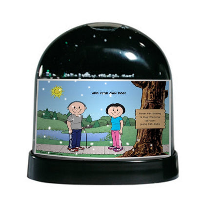 Dog Park, Dog Walker, Couple - Friendly Folks Personalized Snow Globe
