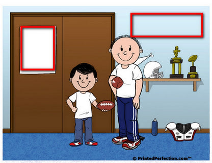 Football Fan, Father & Son - Friendly Folks Personalized Snow Globe