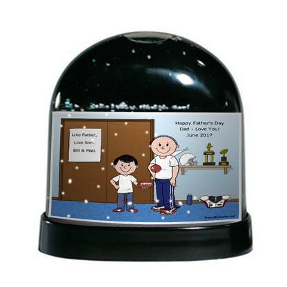 Football Fan, Father & Son - Friendly Folks Personalized Snow Globe