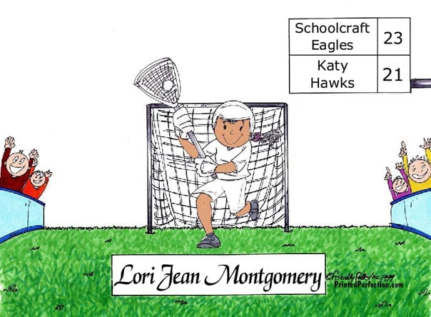 Lacrosse Player - White Uniform, Female- Friendly Folks image 1